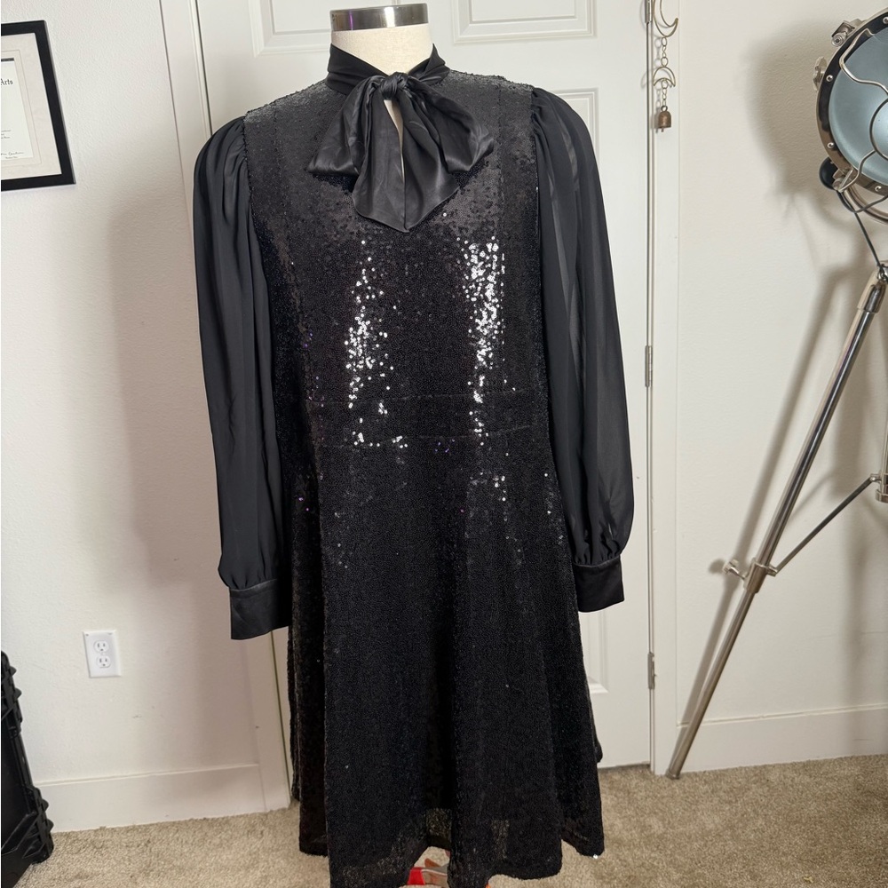 Torrid Black Sequin Midi Dress